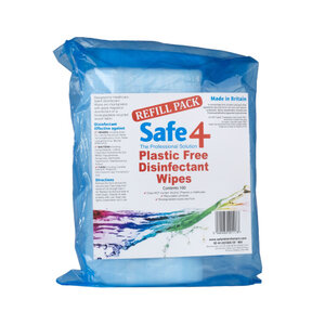 Safe4 NAVULLING Desinfecterende doekjes - 100 stuks - Plastic Vrij